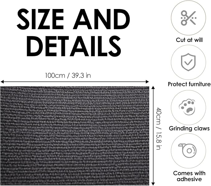 ASENKU Cat Scratch Furniture Protector, Trimmable Self-Adhesive Couch Protector - Image 2