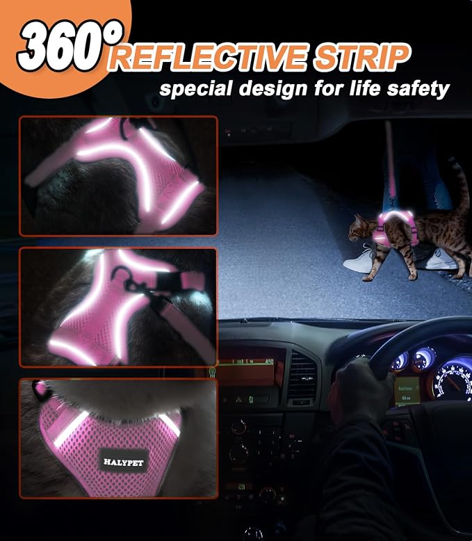Halypet Cat Harness and Leash Set Escape Proof Soft Adjustable Cat Leash - Image 5