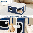 Shikha Cat Beds for Indoor Cats, Extra Wide Cat Cube House for Multi Cats - Image 5