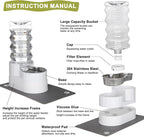 RIZZARI Automatic Pet Waterer, Gravity Stainless Steel Water Dispenser - Image 3