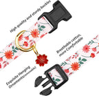 Cotton Handmade Dog Collar Cute and Distinctive Patterns Red and White Flower - Image 2