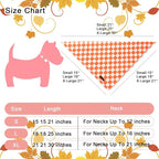 Fall Dog Bandana – Orange Gingham Plaid Triangle Scarf - Image 4
