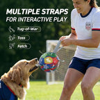 QDAN Dog Soccer Ball with Straps, 7 Inch World Cup Soccer Ball - Image 2