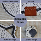 Cat Scratcher Mat, Natural Cotton Rope Cat Scratching Pad, 16.9'' Round Cat - Image 4