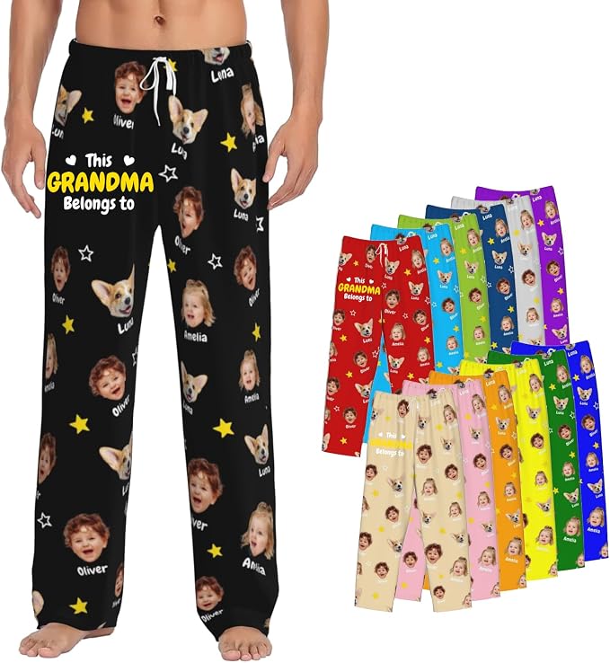 Custom Pajamas Pants Plaid Personalized Funny PJ Pant Design by YourCustomGiftsChoice