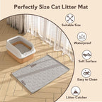 Cat Litter Box Mat, Silicone Kitty Litter Mat, Light Gray - Image 5