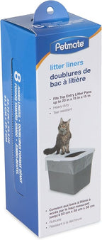 Petmate TOP ENTRY LITTER PAN LINERS Dark Grey 8 Count - Image 2
