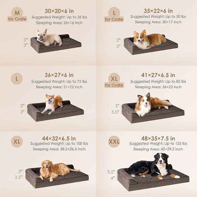 EHEYCIGA Orthopedic Dog Bed Medium Size Dogs, Memory Foam Dog Bed - Image 2