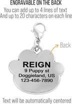 PAWNIMALS Paw Shape Dog ID Tag Stainless Steel Custom Laser Engraved, Cute - Image 4