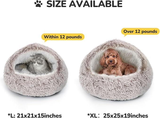 CATISM Cat Bed, Plush Hooded Cat Beds - Image 6
