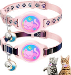 Cat Collar with Airtag Holder, 2 Pack Waterproof Breakaway Kitten Collar by typecase