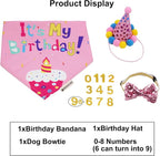 ADOGGYGO Dog Birthday Bandana Scarf and Puppy Girl Birthday Party Hat - Image 3