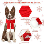 BWOGUE 2-Piece Knitted Dog Christmas Scarf & Bandana - Image 3