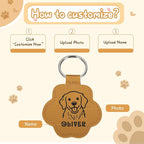 Custom Leather Pet Fur Keychain – Personalized Memorial Keepsake Keyring - Image 2