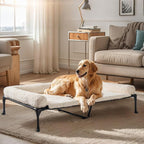 Veehoo Orthopedic Elevated Dog Bed Add Removable Deluxe Rose Plush Bolster - Image 6