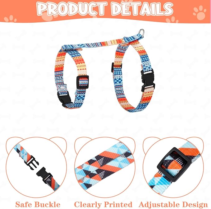 2 Pack Cat Harness and Leash Set, Escape Proof Adjustable Kitten Harness - Image 3
