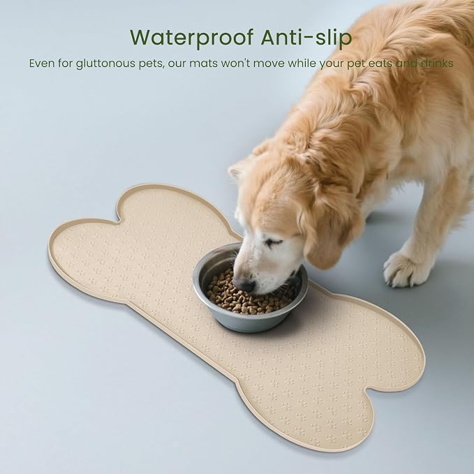 Dog Food Mat Anti-Slip Silicone Dog Bowl Mat Thicker Pet Placemat Waterproof - Image 3