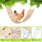 Jorewood Chicken Coop Toy Natural Wooden Chicken Swing & Bridge Toys - Image 3