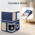 Shikha 2-Storey Cat Houses for Indoor Cats, Dual-Purpose Double Large Cat Beds - Image 7