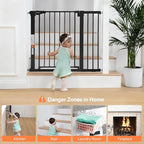 COMOMY 30" Tall Baby Gate for Stairs Doorways, Fits Openings 29.5" to 40.5" Wide - Image 3