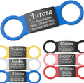 Anavia Slide On Silent Pet ID Tags, S/M/L/XL Personalized Black Stainless Steel by Anavia