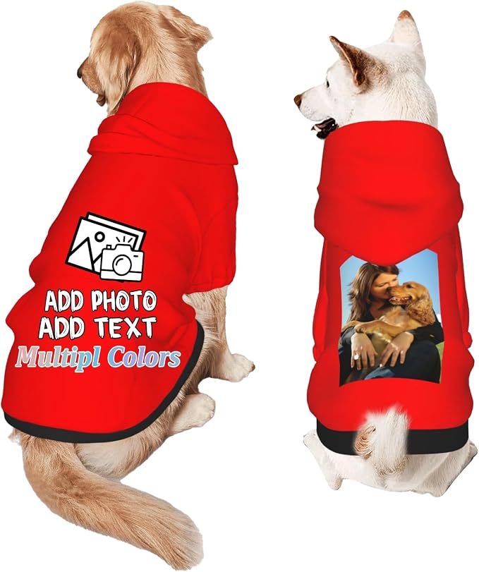 Custom Dog Hoodie with Your Design Soft & Warm Personalized Picture Logo Text by Custom