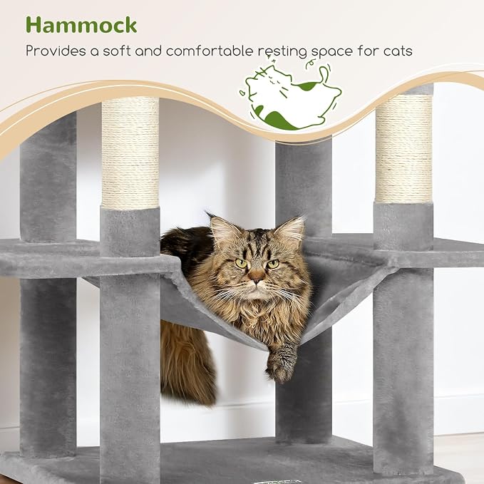 Globlazer Cat Tree Tower, 76-Inch Extra Tall Multi-Level Cat Furniture - Image 3