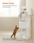 Feandrea Cat Tree, 59.5-Inch Tall Cat Tower, Plush Multi-Level Condo - Image 6