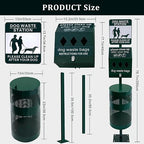 Dog Waste Station, 12 Gallons Pet Waste Bin, Outdoor Dog Waste Disposal System - Image 3