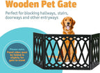 Etna 3-Panel Diamond Design Wood Pet Gate - Image 2