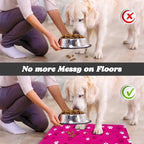 Dog Food Mat, Absorbent Water Bowl Mats Cat Pet Feeding Placemats Pink 16 * 24 - Image 5
