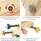 Parakeet Toys, Natural Wood Perch - Image 3