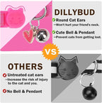 Cat Collar Breakaway with Bells, Soft Pure Cotton Pink Cat Bowtie Collar - Image 7