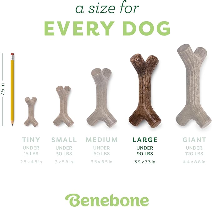 Benebone Bacon Stick Real Wood Durable Dog Chew Toy, Made in USA - Image 4
