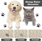 Dog Food Mat, Absorbent Water Bowl Mats Cat Pet Feeding Placemats Beige 17 * 30 - Image 2