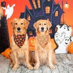 PTDECOR Halloween Dog Bandana, Skeleton Pumpkin Reversible Holiday Dog Scarf - Image 2
