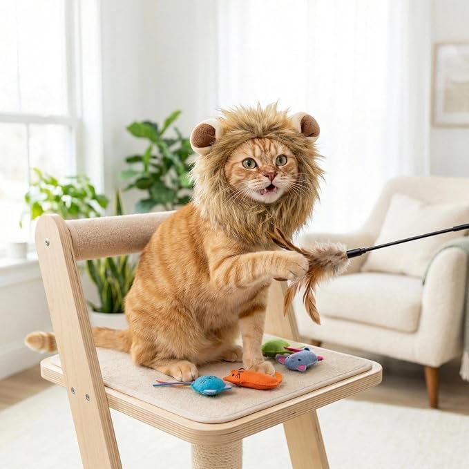 Lion Mane Wig Pet Costume, Costumes - Image 3