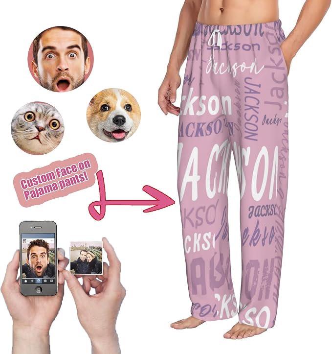 Custom Pajamas Pants Plaid Personalized Funny PJ Pant Design - Image 4