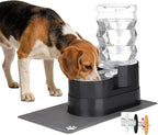 RIZZARI Automatic Dog Water Dispenser: 7L Black Stainless Steel Feeder by RIZZARI