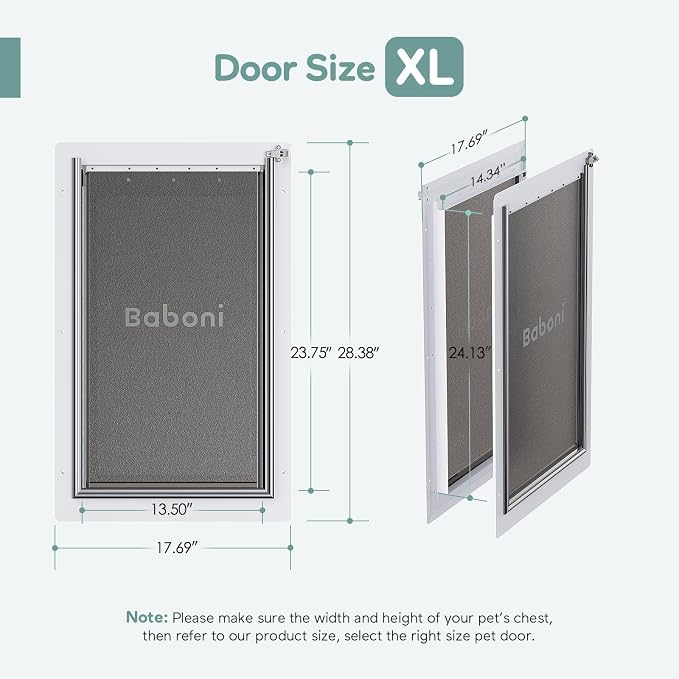 Baboni 3-Flaps Pet Door for Interior and Exterior Doors, Steel Frame and - Image 4