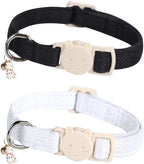 Cat Collar-2 Pack Cat Collar Black and White Linnet by BoboRainbow