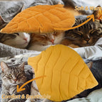 Leaf Shaped Self-Warming Cat Bed Mat – 26"x20" Flannel & Cotton Pet Pad - Image 3
