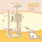 Sweetcrispy 44 inch Cat Tree Tower, Small Cat Climbing Tower - Image 3