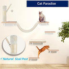 Cat Wall Shelves, Solid Wood Cat Wall Furniture Set, - Image 4