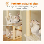 PETEPELA Floor to Ceiling Cat Tree, 93.3''-100.8'' Height Adjustable Wooden Cat - Image 7