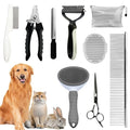 Dog Brush & Grooming Kit – 9-Piece Pet Brush & Deshedding Set by Aiolpy