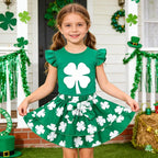 Girls Skirt Set 2 Piece Outfit Toddler Summer Clothes Ruffle Sleeve T-Shirt Bow - Image 2