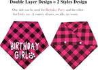 Plaid Dog Bandana with Button, Dual Layer Soft Cotton Triangle Dog Scarf - Image 4