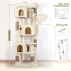 Globlazer Corner Cat Tree 66 inch Multi-Level Climbing Tower Kitty Condos Cat - Image 6