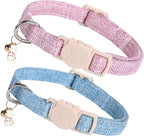 Elegant little tail 2 Pack Cat Collar- Pink&Blue Linnet Cat Collars Breakaway by Elegantlittletail